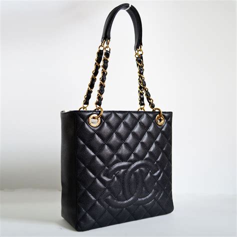 chanel black caviar petite timeless tote|Chanel Petite Shopping Tote .